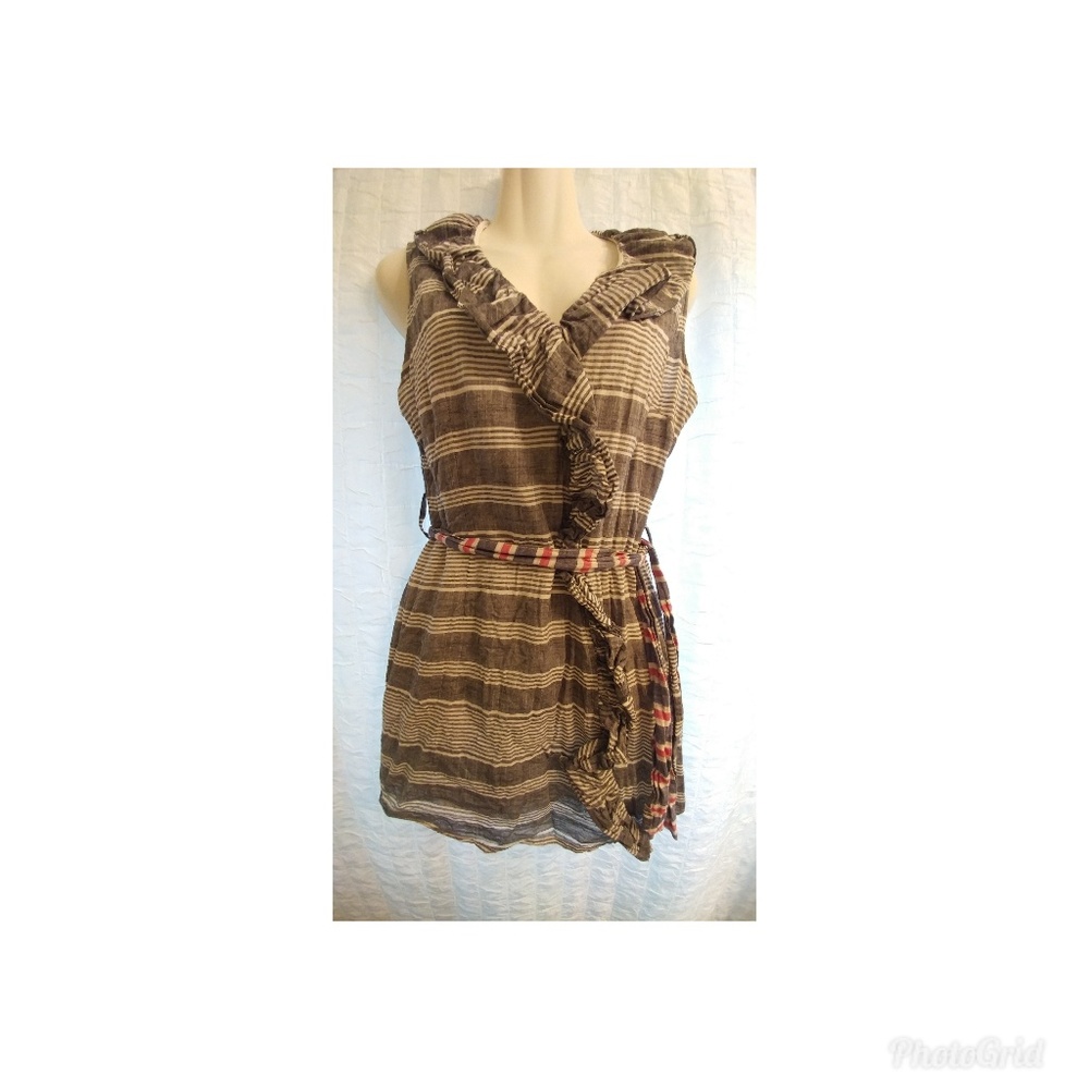 THML Striped Dress with Contrasting Belt